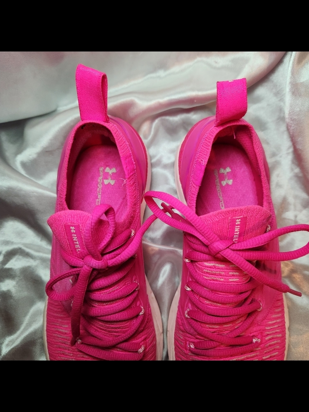 Women's Under Armour Hot Pink Lightweight Knit Athletic Sneakers | Sz 8.5 - Picture 4 of 8